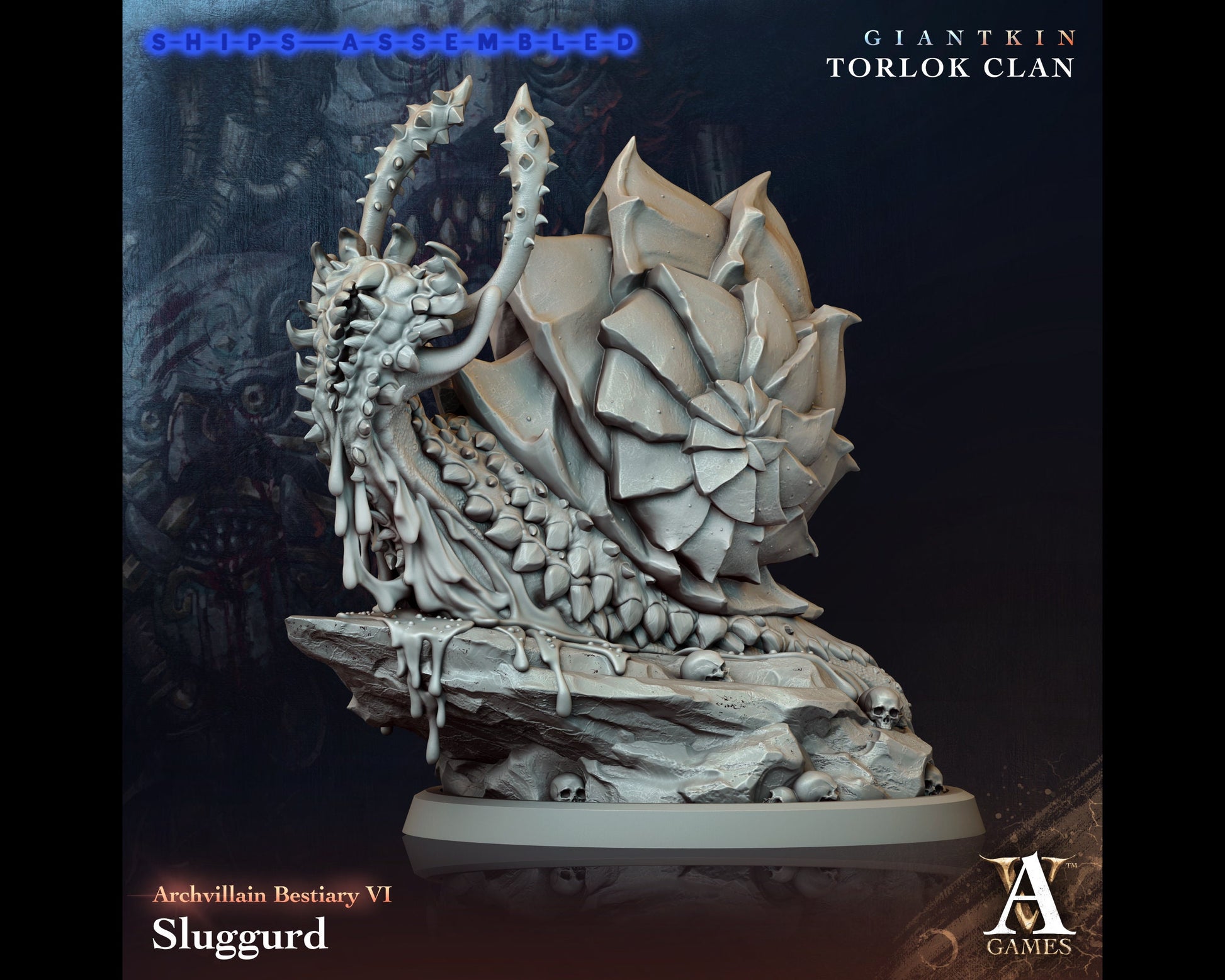 Sluggurd - Giant Kin, Torlock Clan- Highly Detailed Resin 8k 3D Printed Miniature