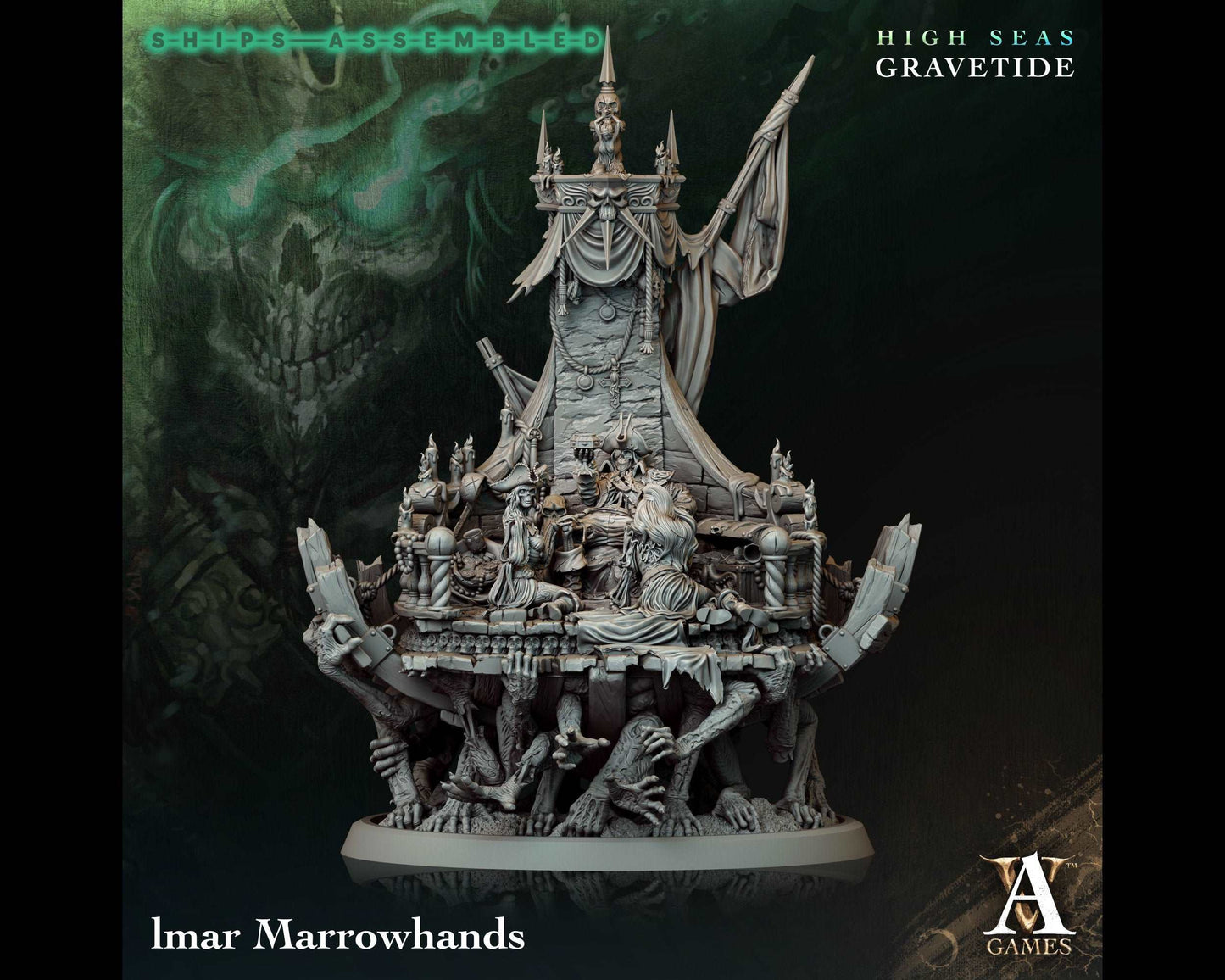 Imar Marrowhands - High Seas: Gravetide - Highly Detailed Resin 8k 3D Printed Miniature