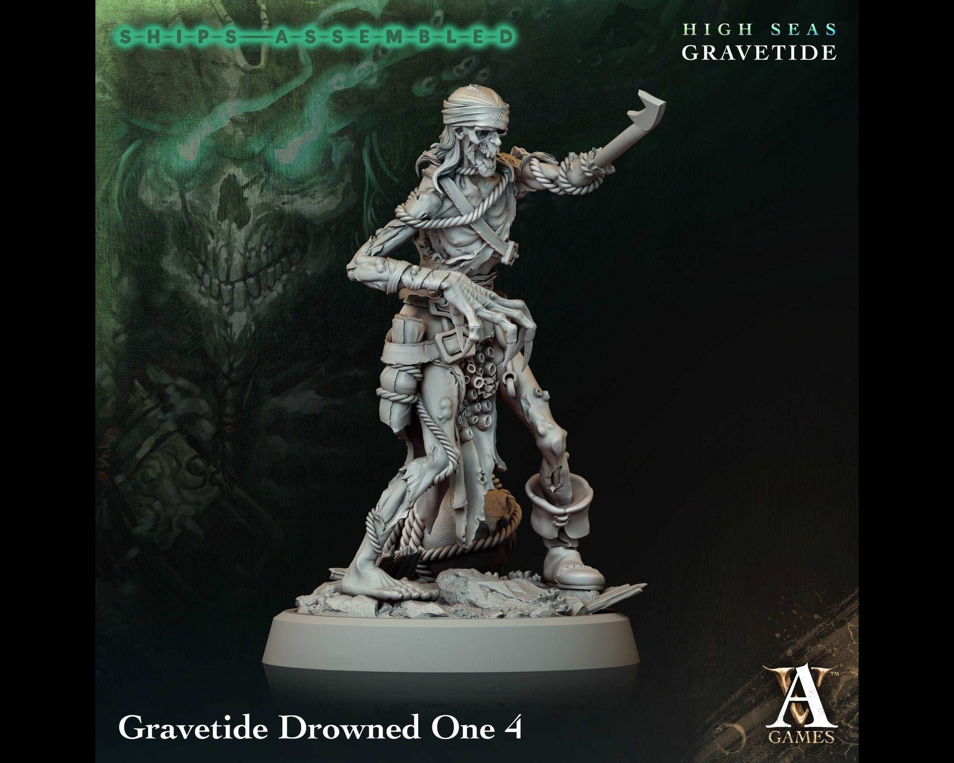 Drowned One 4 - High Seas: Gravetide- Highly Detailed Resin 8k 3D Printed Miniature