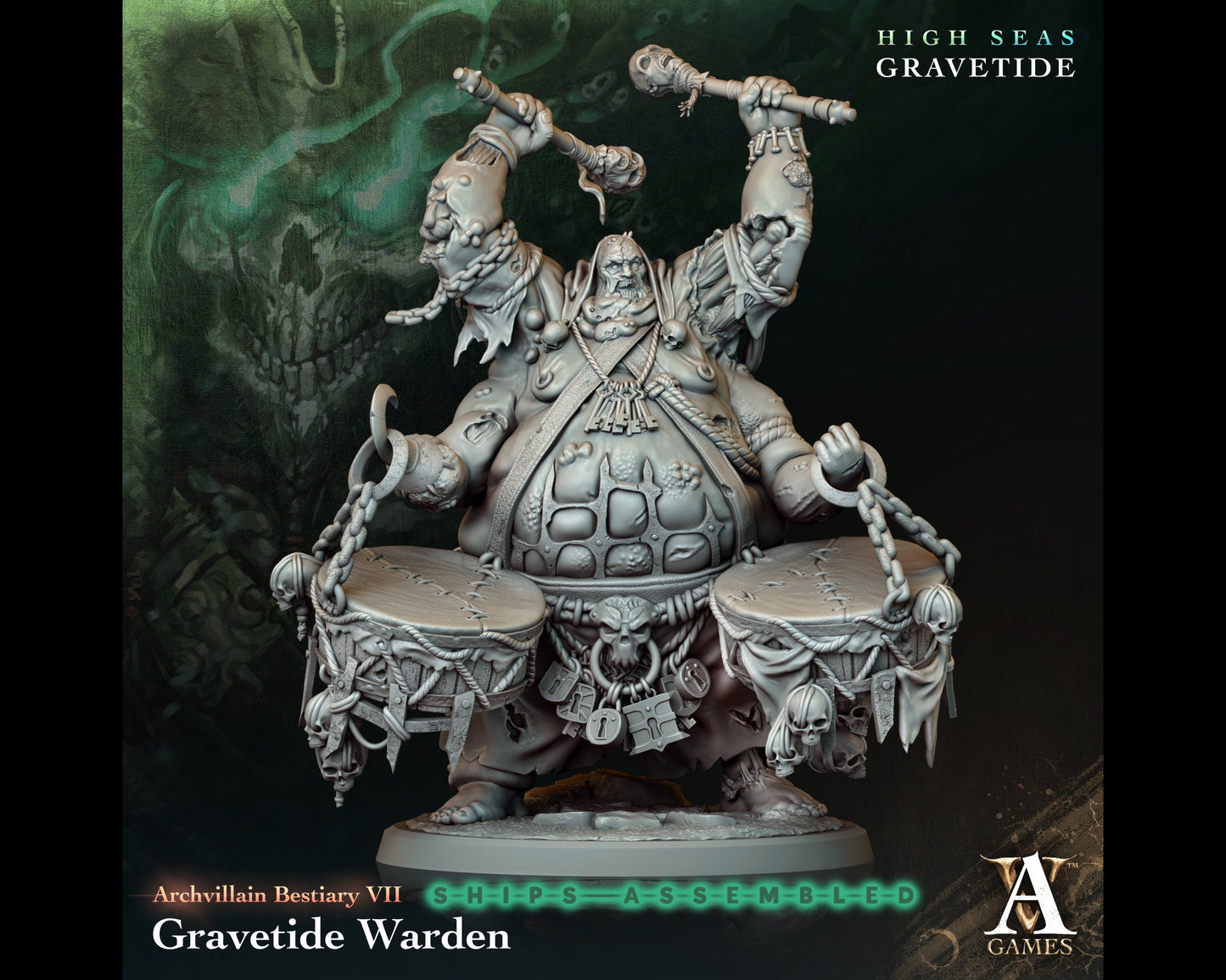 Gravetide Warden - High Seas: Gravetide- Highly Detailed Resin 8k 3D Printed Miniature