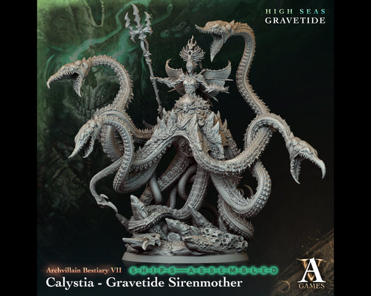 Calystia, Gravetide Sirenmother - High Seas: Gravetide- Highly Detailed Resin 8k 3D Printed Miniature