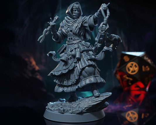 Elara, The Scholar - Humanoid Warlock/Wizard - Depths of Despair - Highly Detailed Resin 8k 3D Printed Miniature