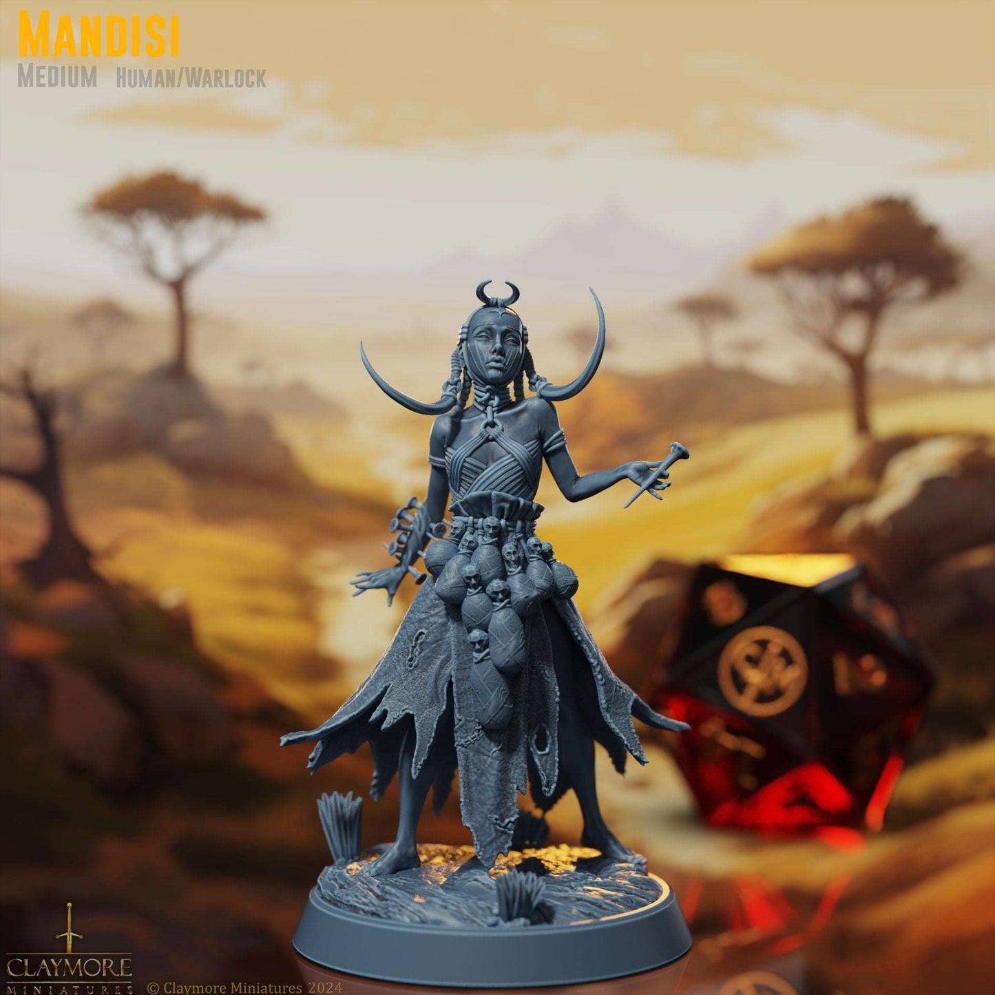 Mandisi - Human Warlock - Rise of the Sun Warriors - Highly Detailed Resin 8k 3D Printed Miniature