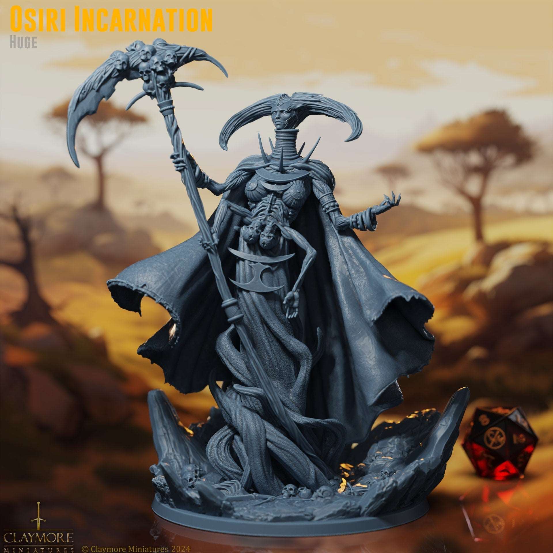 Osiri Incarnation - Rise of the Sun Warriors - Highly Detailed Resin 8k 3D Printed Miniature