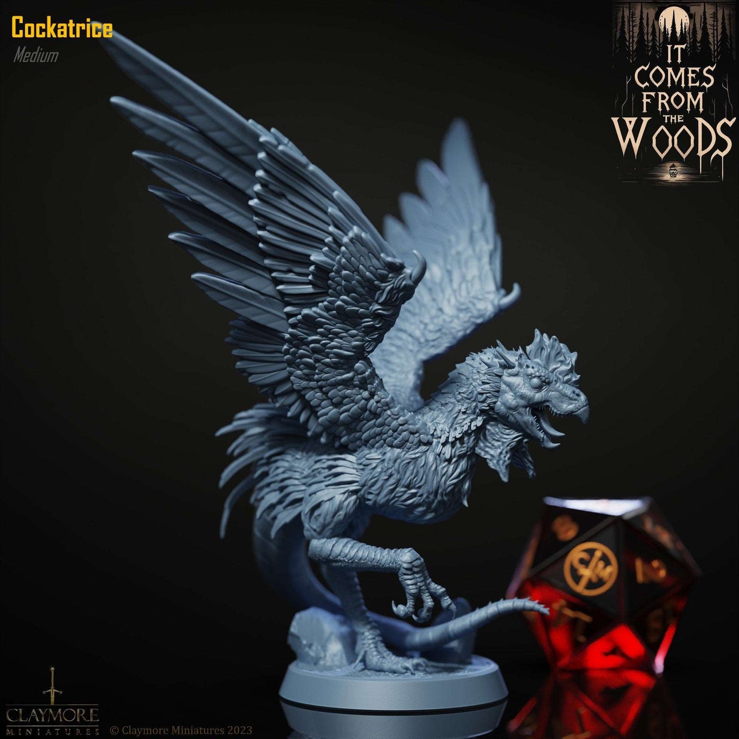 Cockatrice - It Comes From The Woods - Highly Detailed Resin 8k 3D Printed Miniature