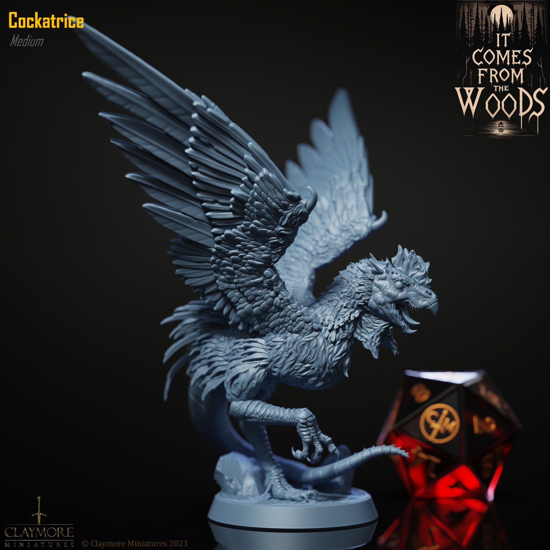 Cockatrice - It Comes From The Woods - Highly Detailed Resin 8k 3D Printed Miniature
