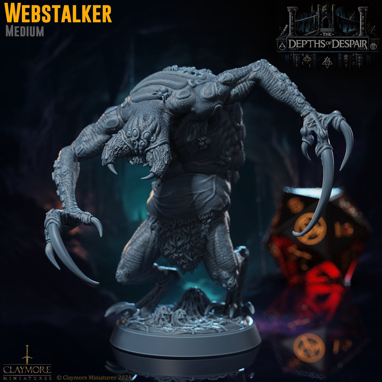 Webstalker - Depths of Despair - Highly Detailed Resin 8k 3D Printed Miniature