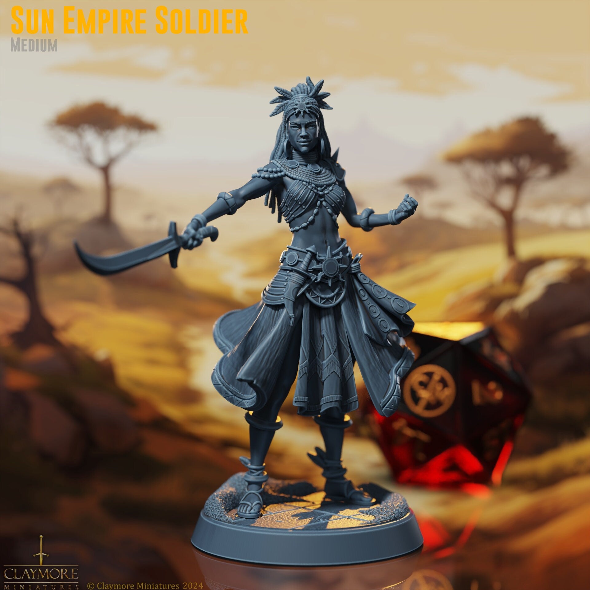 Sun Empire Solider - Rise of the Sun Warriors - Highly Detailed Resin 8k 3D Printed Miniature