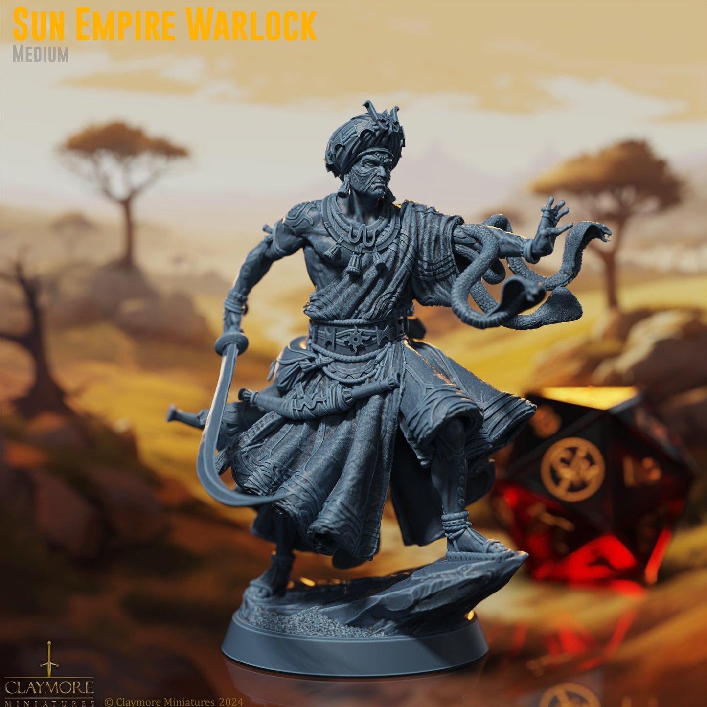 Sun Empire Warlock - Rise of the Sun Warriors - Highly Detailed Resin 8k 3D Printed Miniature