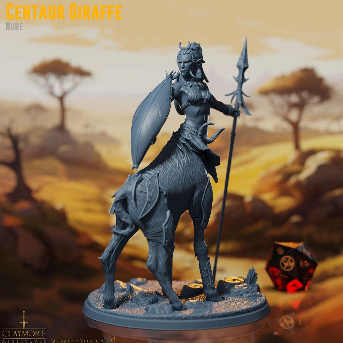 Giraffe Centaur - Rise of the Sun Warriors - Highly Detailed Resin 8k 3D Printed Miniature