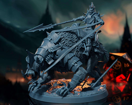 Morak-Urk (Rider) - Iron, Steel, and Blood! - Highly Detailed Resin 8k 3D Printed Miniature