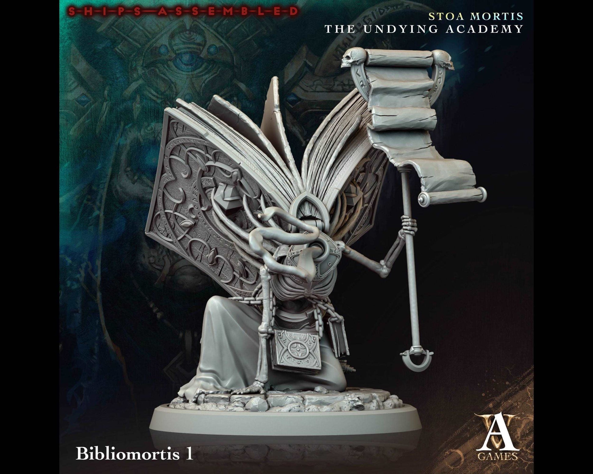 Bibliomortis 1 - The Undying Academy - Highly Detailed Resin 8k 3D Printed Miniature