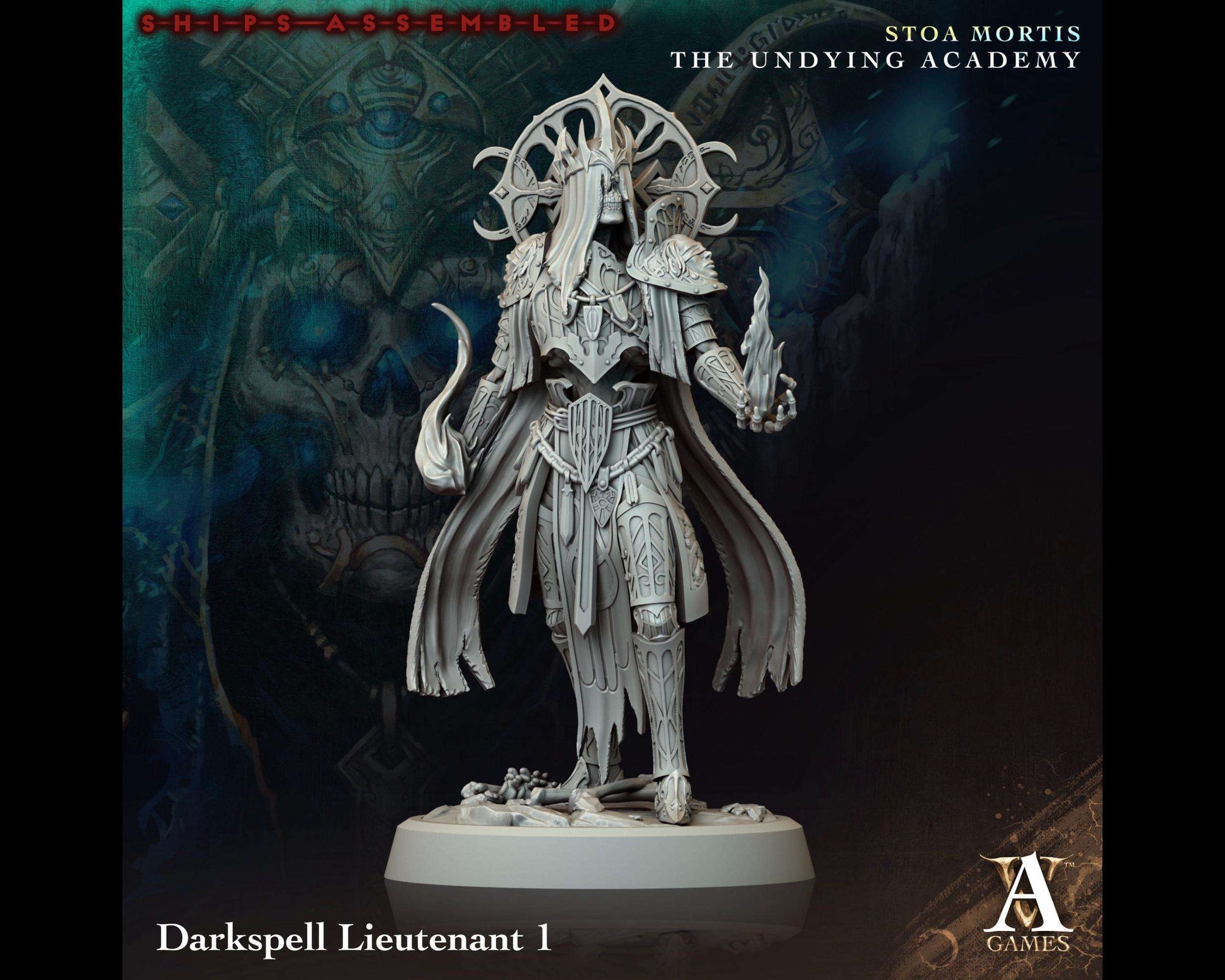 Darkspell Lieutenant 1 - The Undying Academy - Highly Detailed Resin 8k 3D Printed Miniature