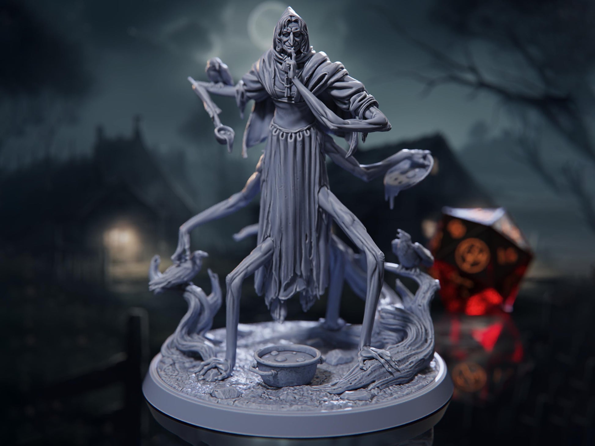 The Witchmother - Harvest of Dread - Highly Detailed Resin 8k 3D Printed Miniature