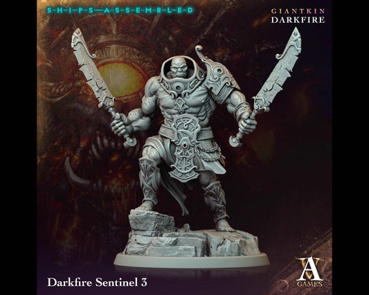 Darkfire Sentinel 3 - Giantkin, Darkfire - Highly Detailed Resin 8k 3D Printed Miniature