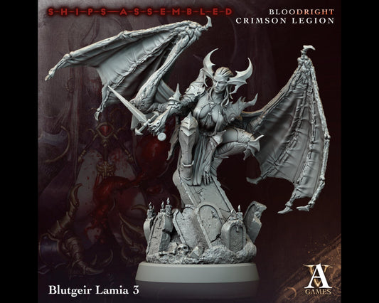 Blutgeir Lamia 3 - Bloodright Crimson Legion - Highly Detailed Resin 8k 3D Printed Miniature