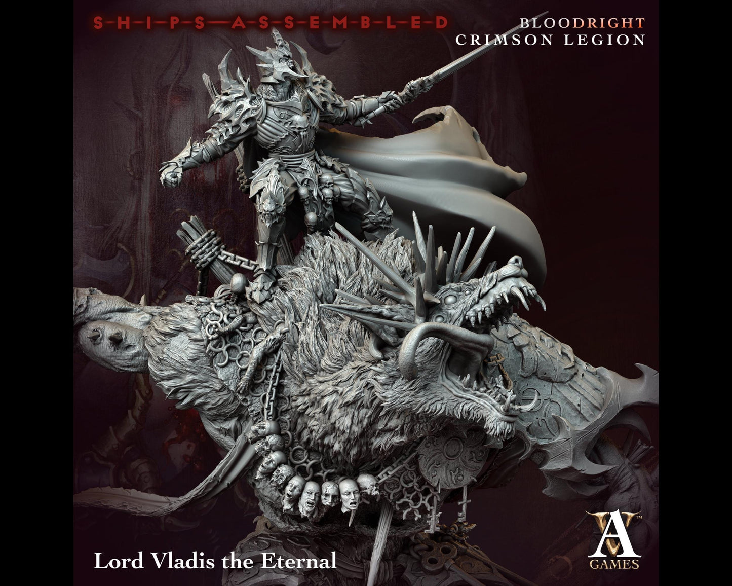 Lord Vladis, The Eternal - Bloodright Crimson Legion - Highly Detailed Resin 8k 3D Printed Miniature