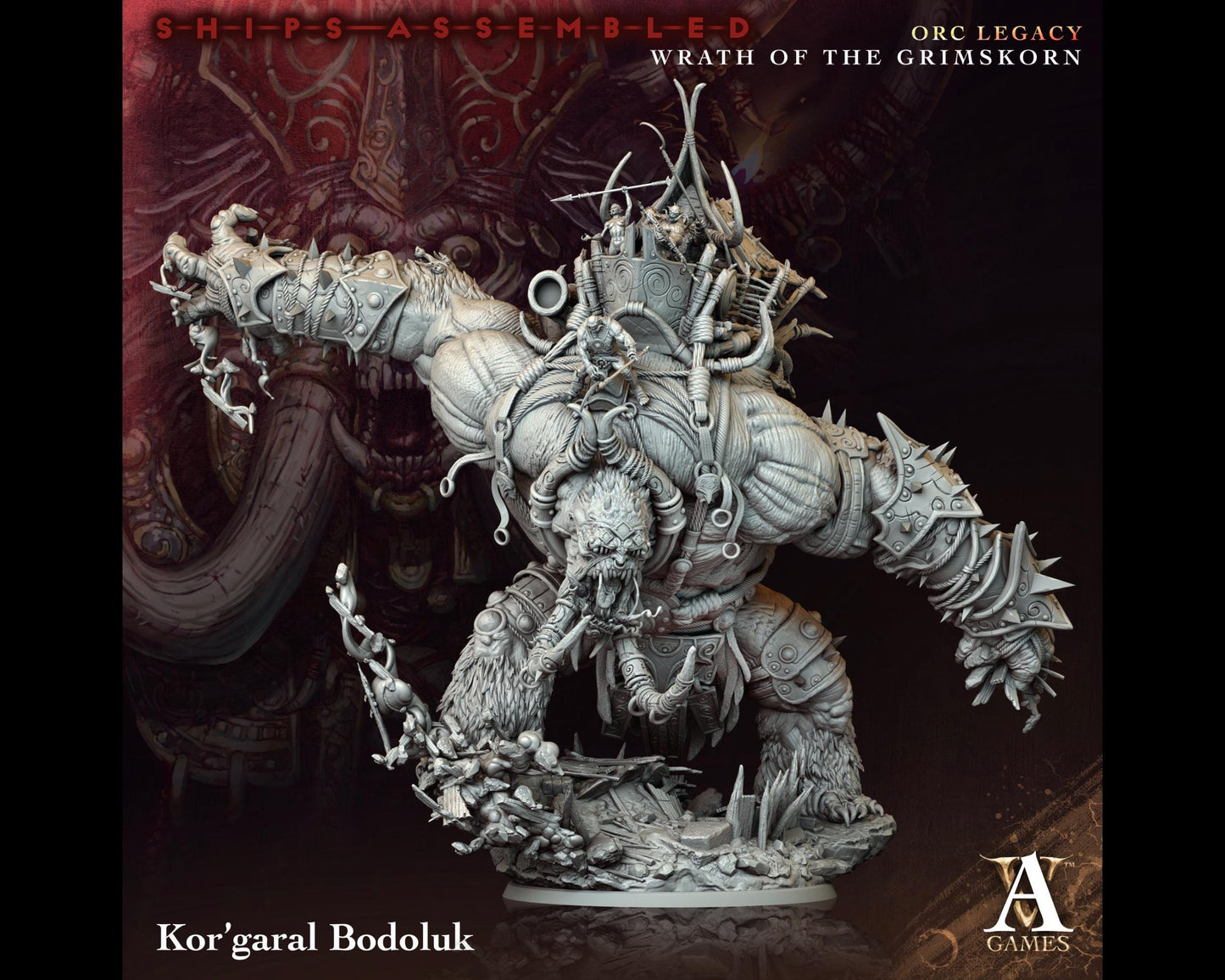 Kor'Garal Bodoluk - Wrath of the Grimskorn - Highly Detailed Resin 8k 3D Printed Miniature