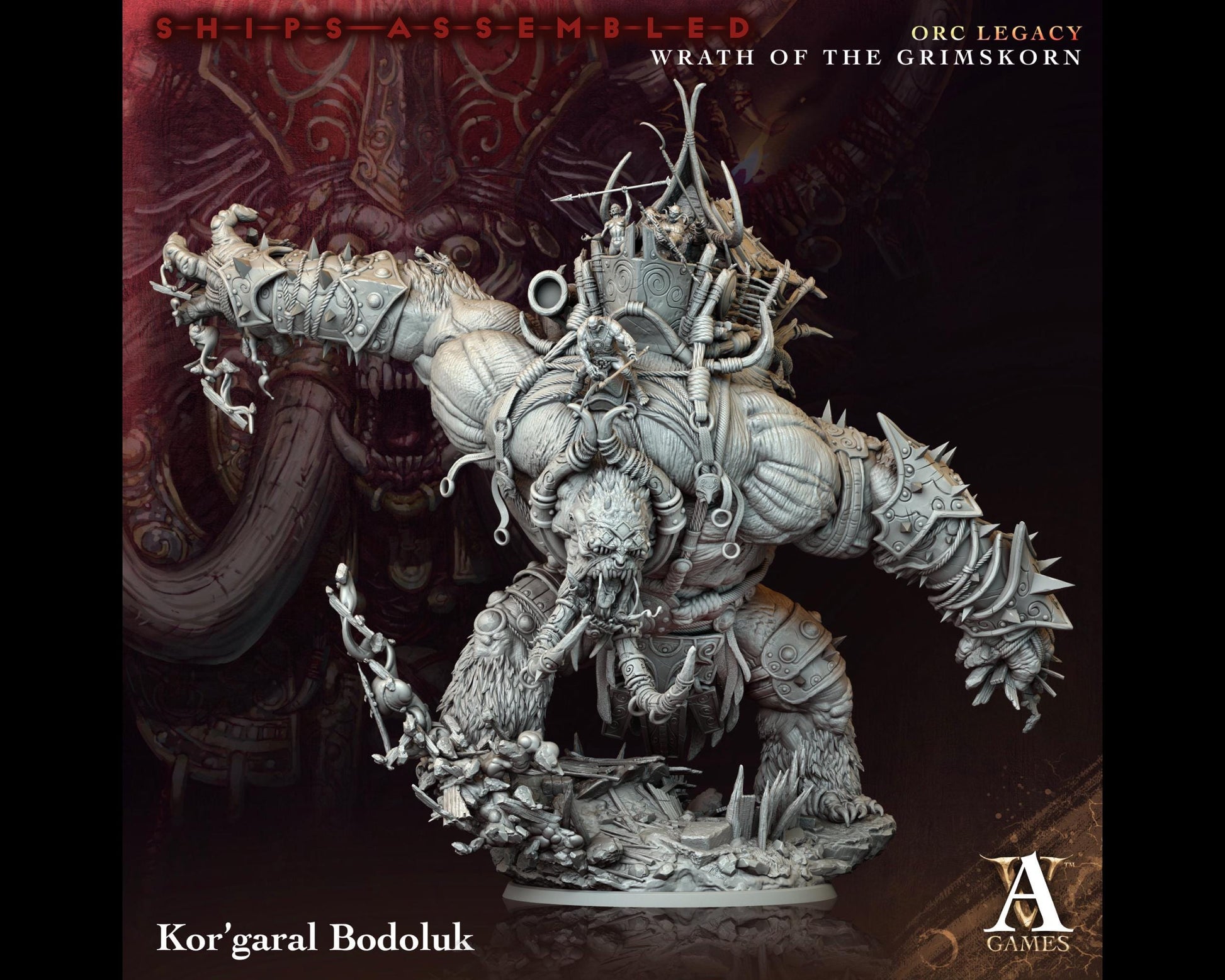 Kor'Garal Bodoluk - Wrath of the Grimskorn - Highly Detailed Resin 8k 3D Printed Miniature