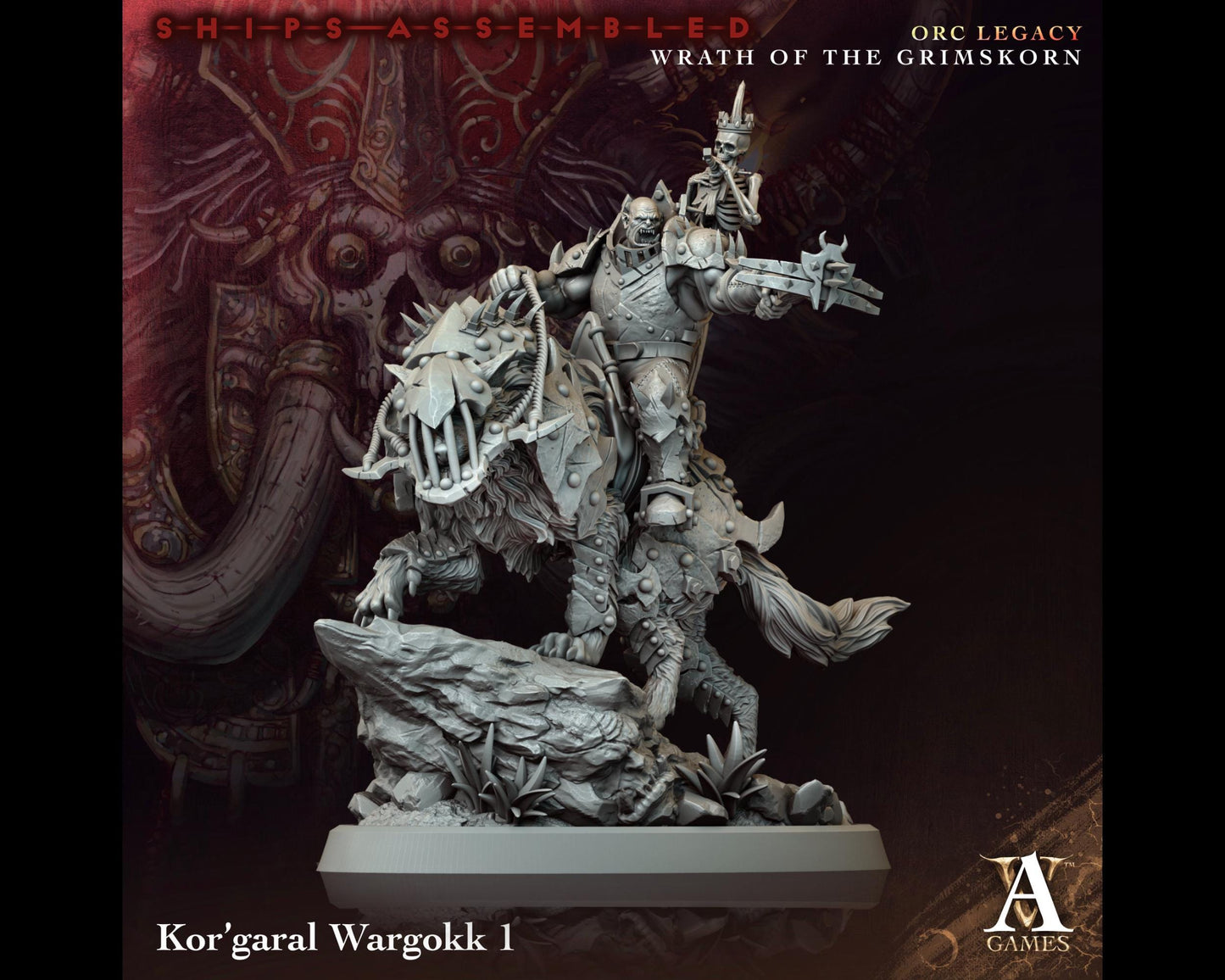 Kor'garal Wargokk 1 - Wrath of the Grimskorn - Highly Detailed Resin 8k 3D Printed Miniature