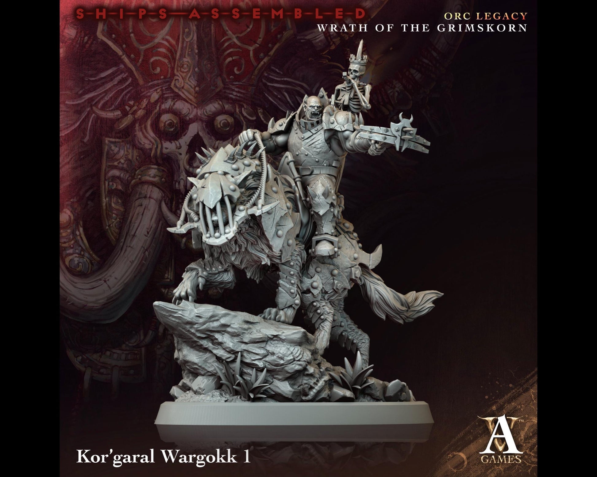 Kor'garal Wargokk 1 - Wrath of the Grimskorn - Highly Detailed Resin 8k 3D Printed Miniature