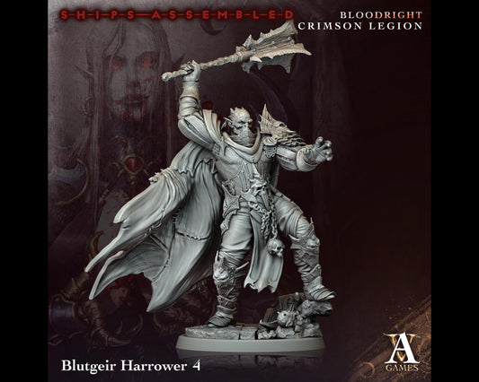 Blutgeir Harrower 4 - Bloodright Crimson Legion - Highly Detailed Resin 8k 3D Printed Miniature