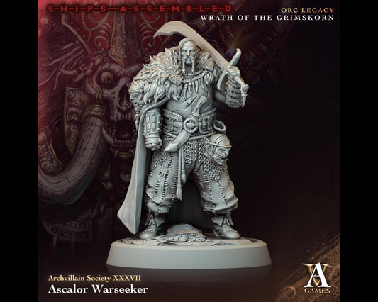 Ascalor Warseeker - Wrath of the Grimskorn - Highly Detailed Resin 8k 3D Printed Miniature