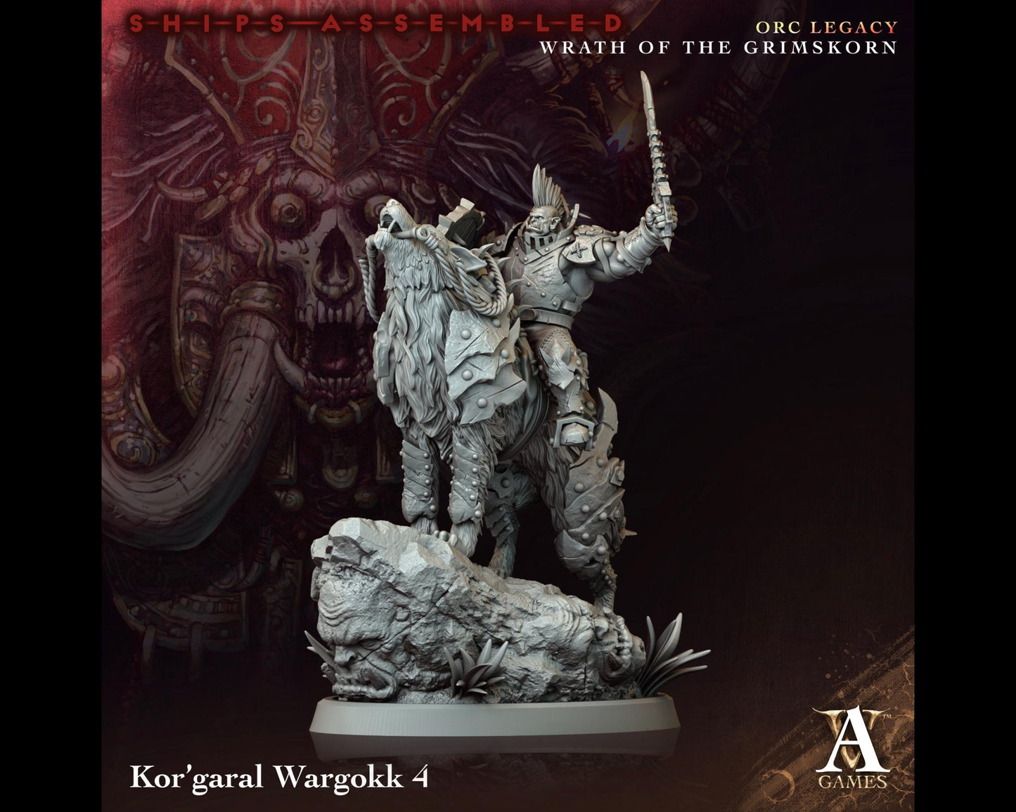 Kor'garal Wargokk 4 - Wrath of the Grimskorn - Highly Detailed Resin 8k 3D Printed Miniature