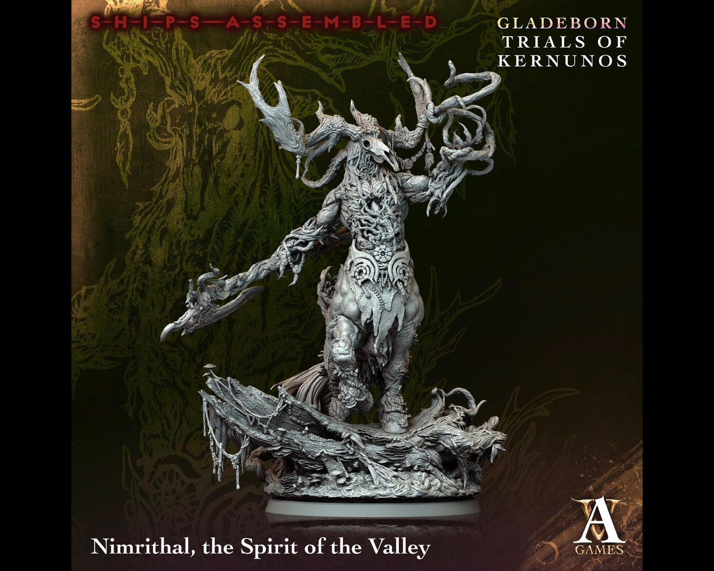 Nimrithal, The Spirit of the Valley - Trials of Kernunos - Highly Detailed Resin 8k 3D Printed Miniature