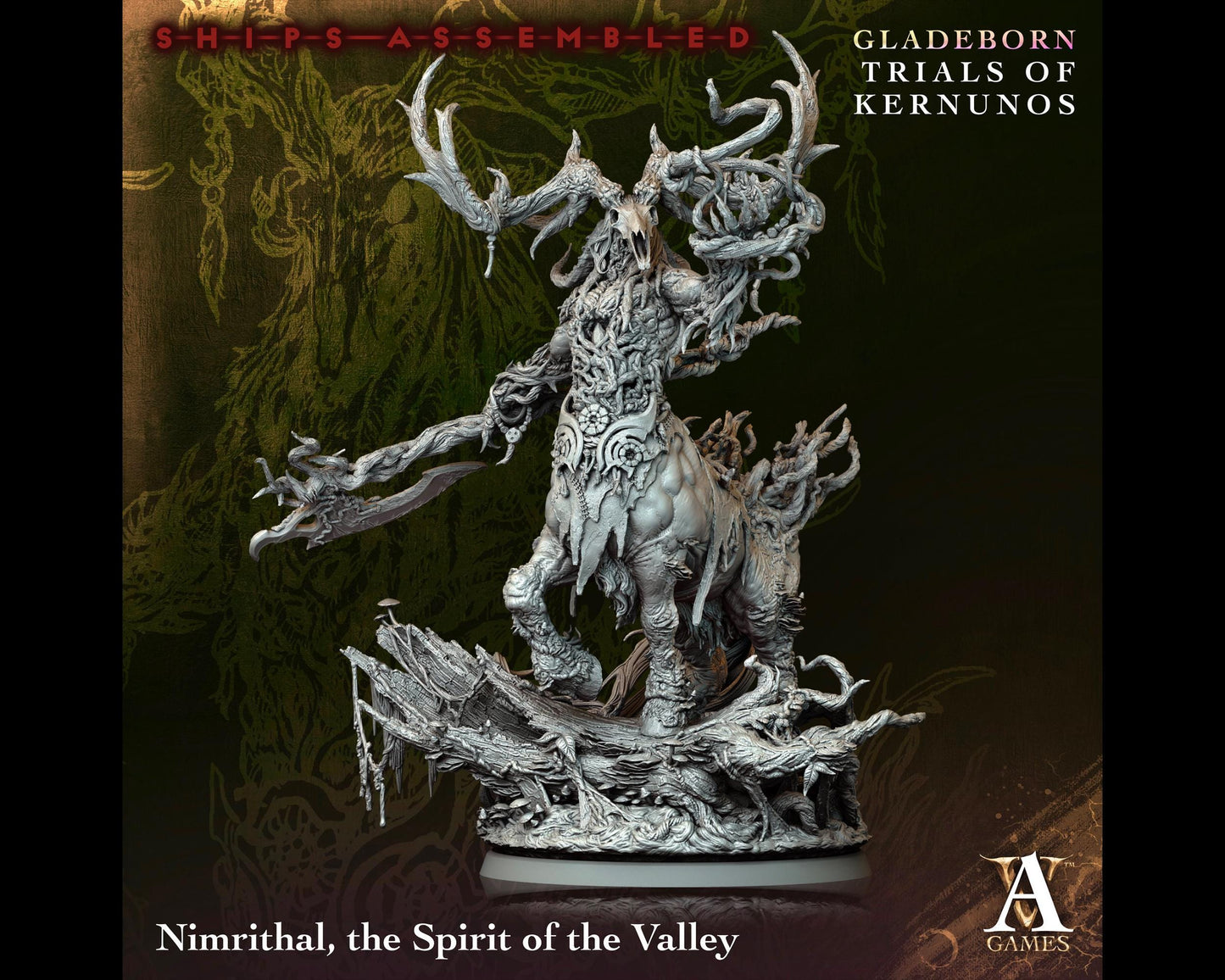 Nimrithal, The Spirit of the Valley - Trials of Kernunos - Highly Detailed Resin 8k 3D Printed Miniature