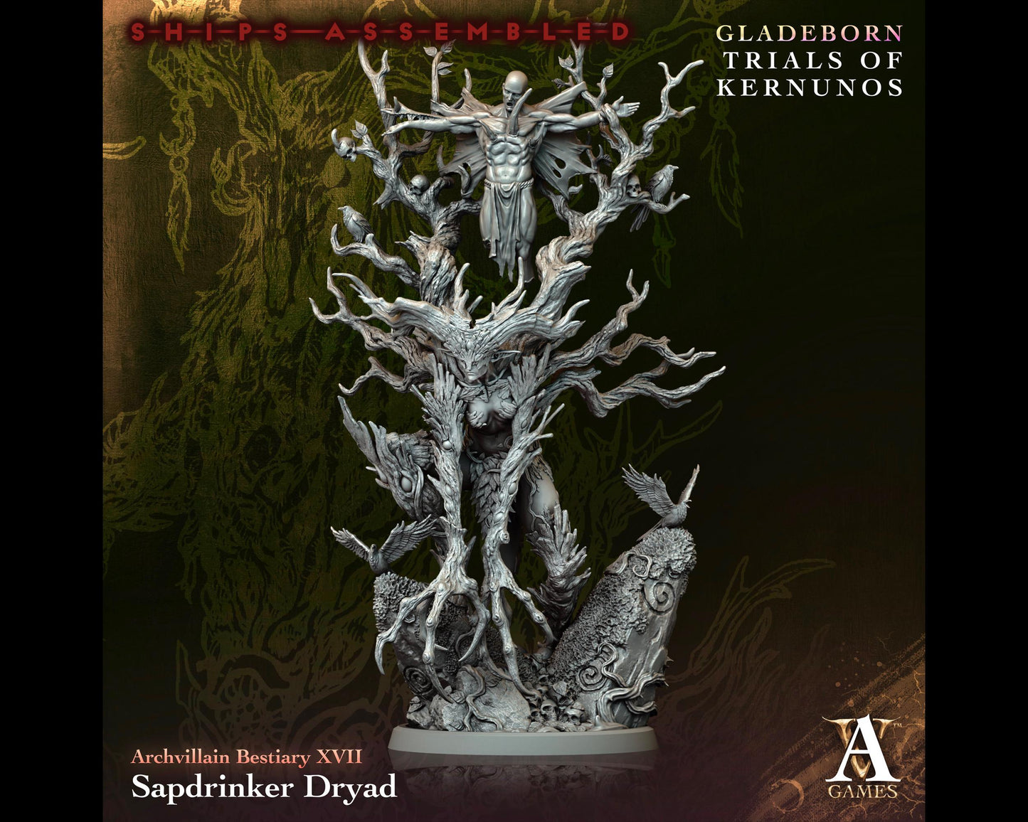 Sapdrinker Dryad - Trials of Kernunos - Highly Detailed Resin 8k 3D Printed Miniature