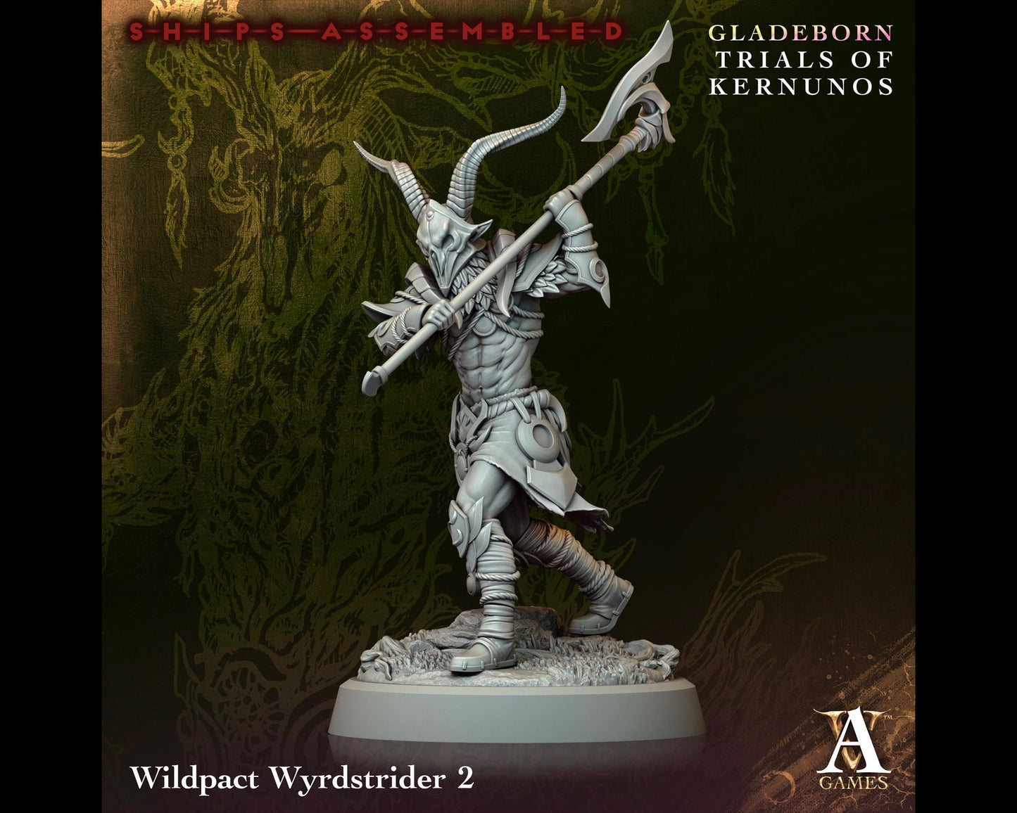 Wildpact Wyrdstrider 2 - Trials of Kernunos - Highly Detailed Resin 8k 3D Printed Miniature