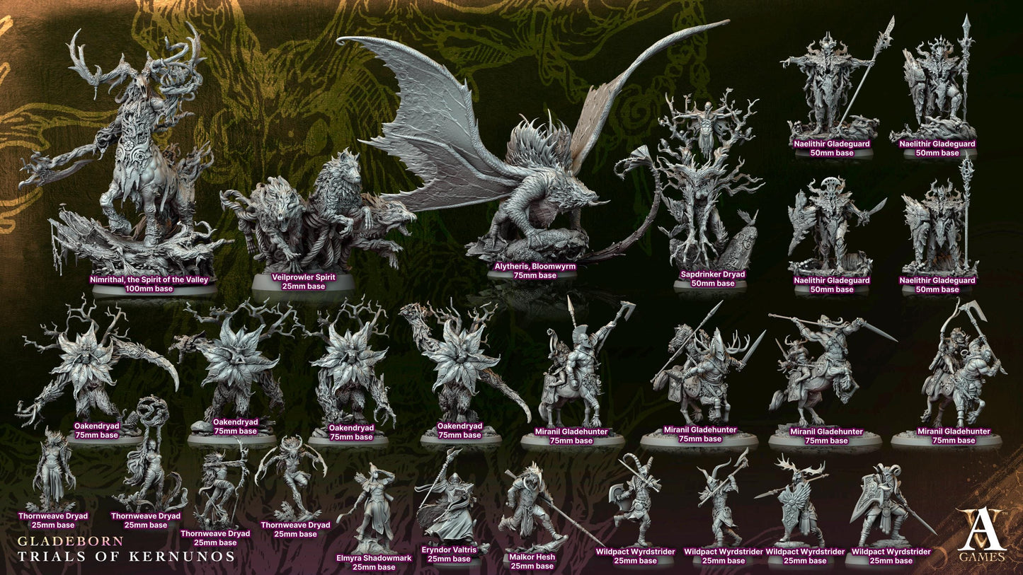 Naelithir Gladeguard 4 - Trials of Kernunos - Highly Detailed Resin 8k 3D Printed Miniature