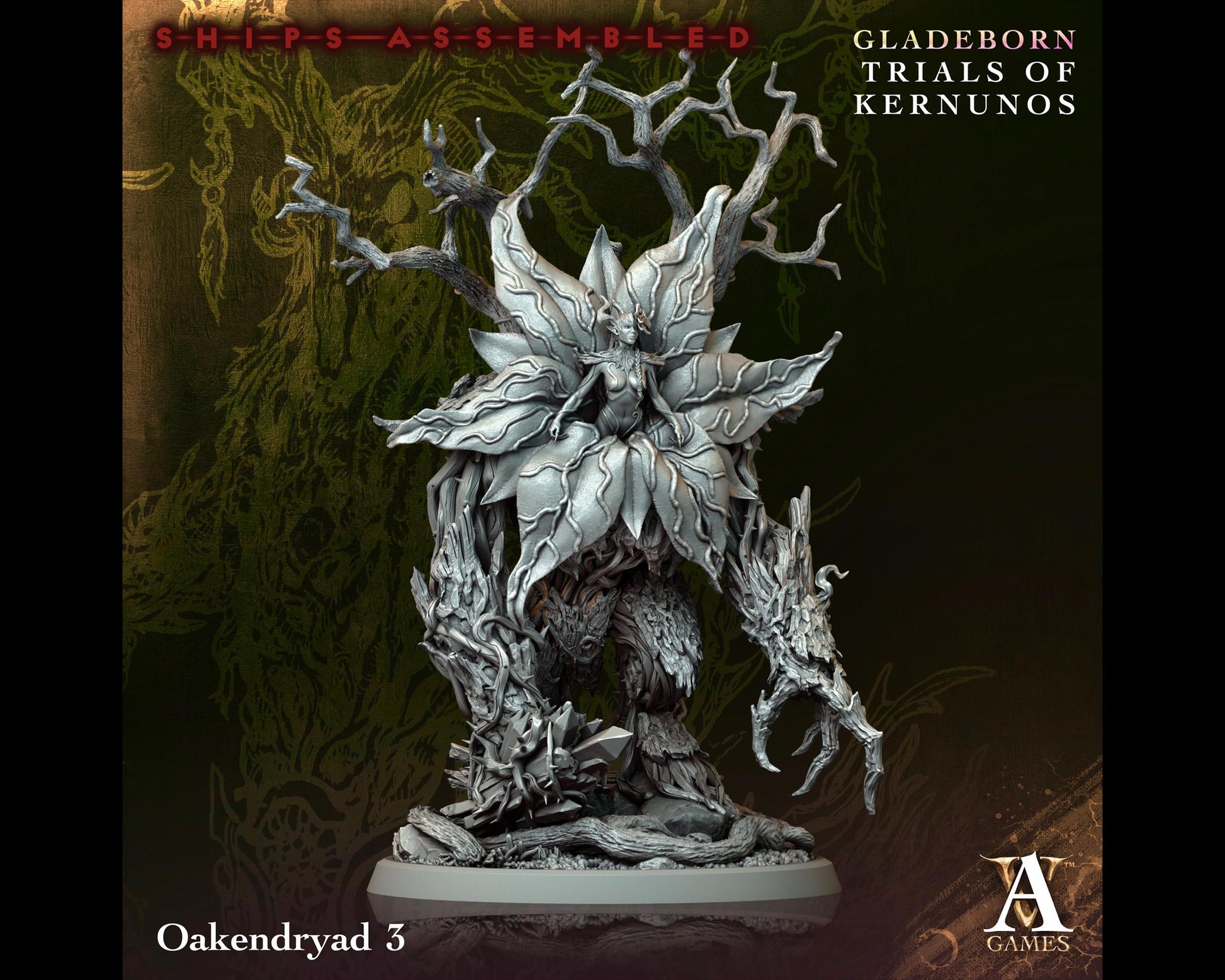 Oakendryad 3 - Trials of Kernunos - Highly Detailed Resin 8k 3D Printed Miniature