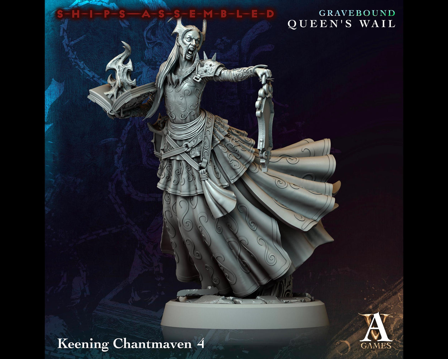 Keening Chantmaven 4 - Gravebound: Queen's Wail - Highly Detailed Resin 8k 3D Printed Miniature