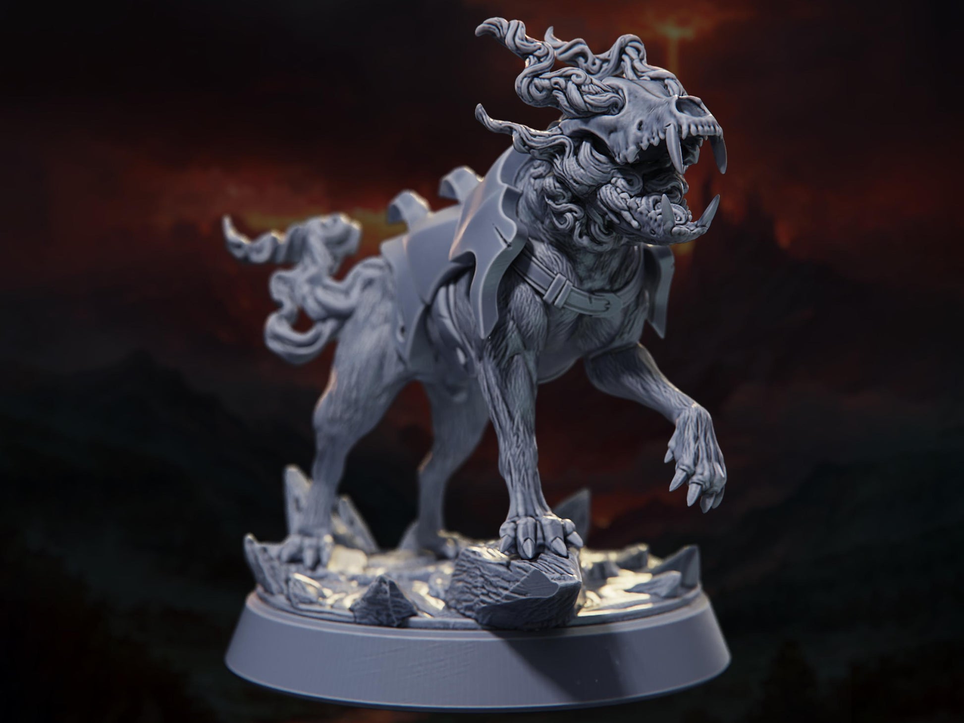 Hell Hound - The Conflagration - Highly Detailed Resin 8k 3D Printed Miniature