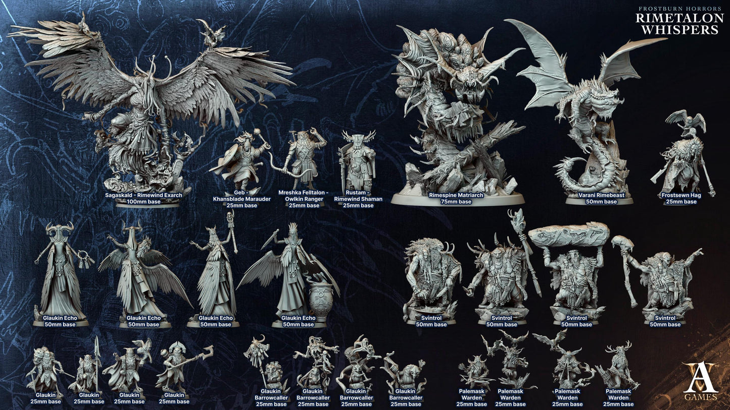 Glaukin Barrowcaller 2 - Rimetalon Whispers - Highly Detailed Resin 8k 3D Printed Miniature