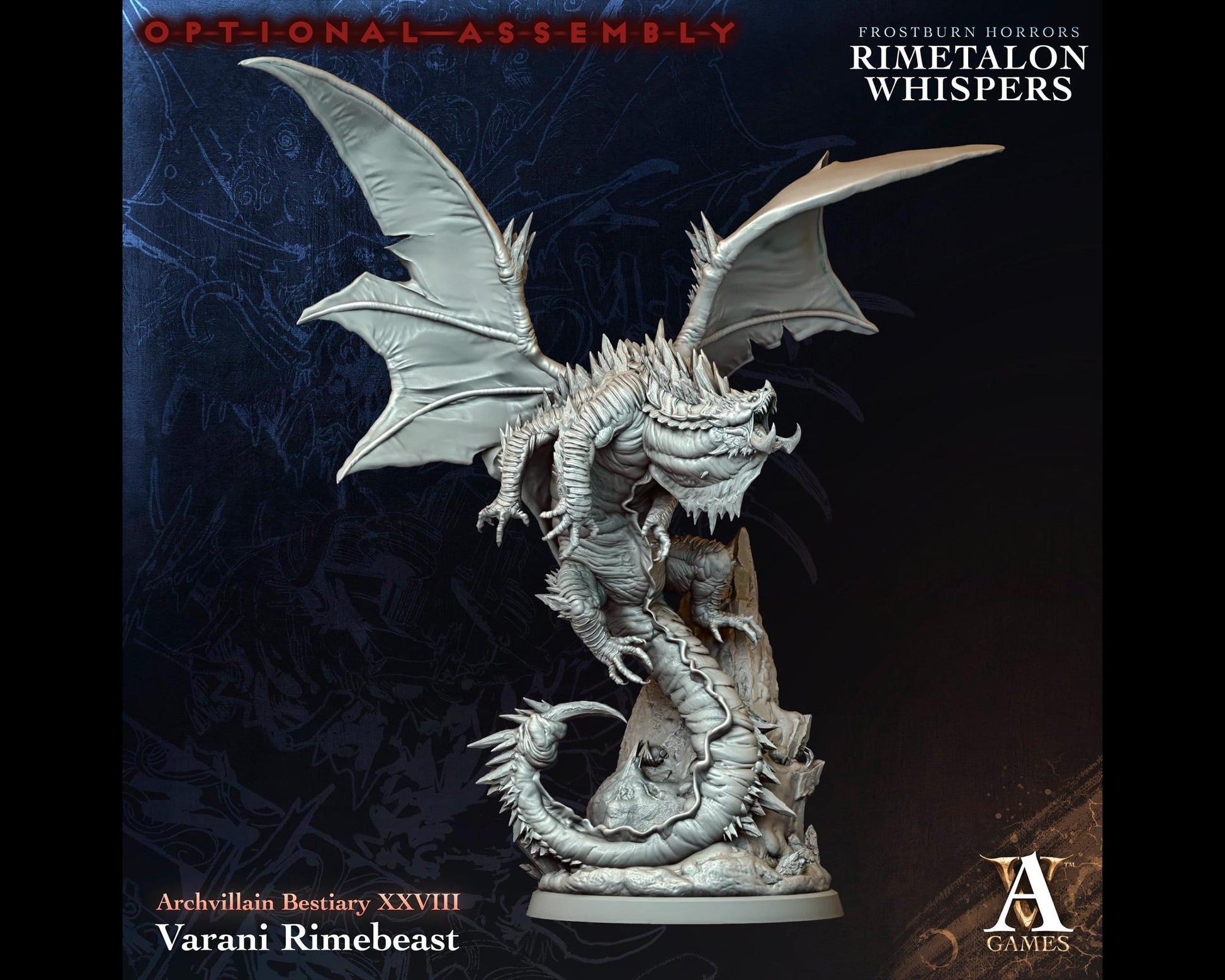 Varani Rimebeast - Rimetalon Whispers - Highly Detailed Resin 8k 3D Printed Miniature