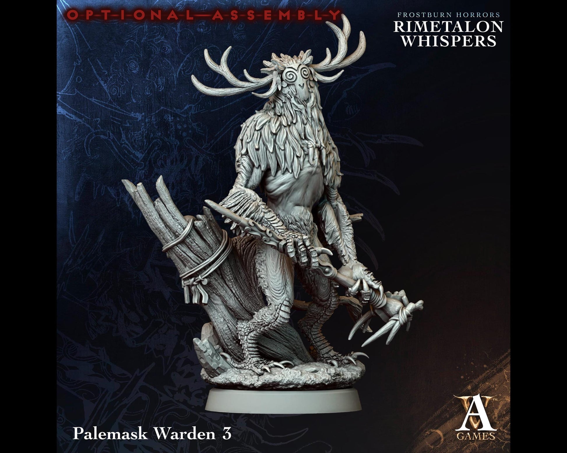 Palemask Warden 3 - Rimetalon Whispers - Highly Detailed Resin 8k 3D Printed Miniature