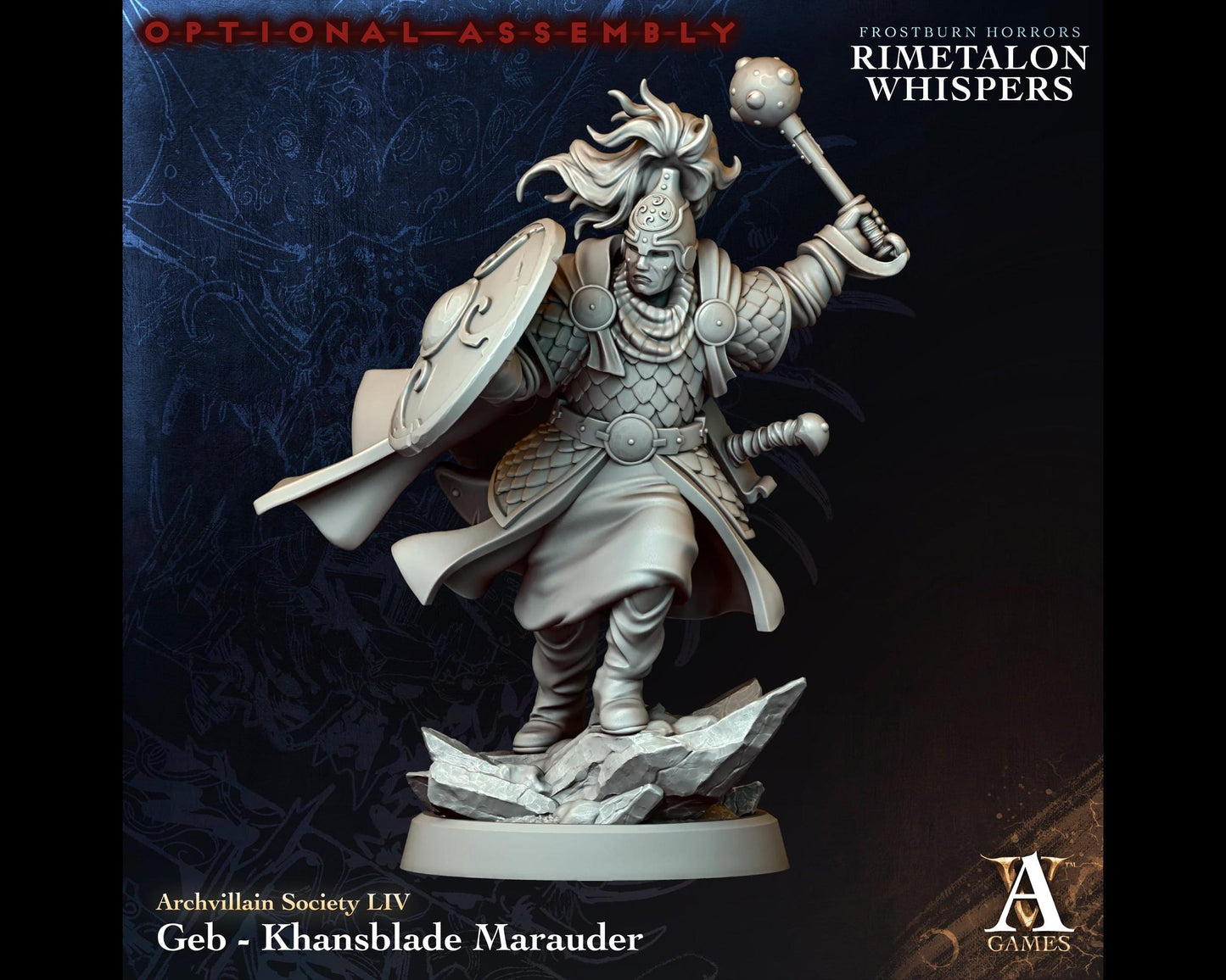 Geb, Khansblade Marauder - Rimetalon Whispers - Highly Detailed Resin 8k 3D Printed Miniature