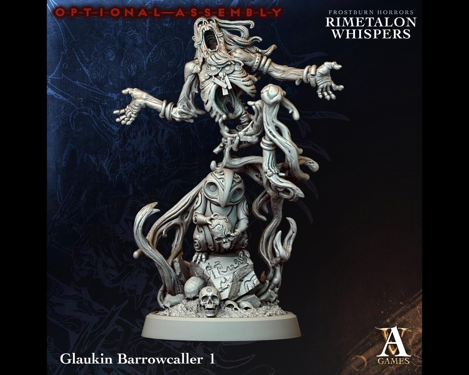 Glaukin Barrowcaller 1 - Rimetalon Whispers - Highly Detailed Resin 8k 3D Printed Miniature