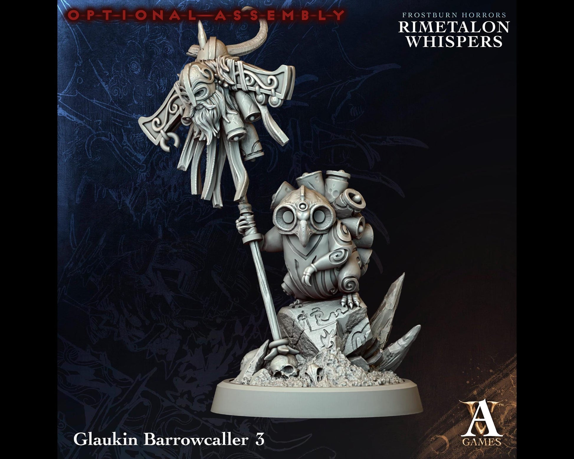Glaukin Barrowcaller 3 - Rimetalon Whispers - Highly Detailed Resin 8k 3D Printed Miniature