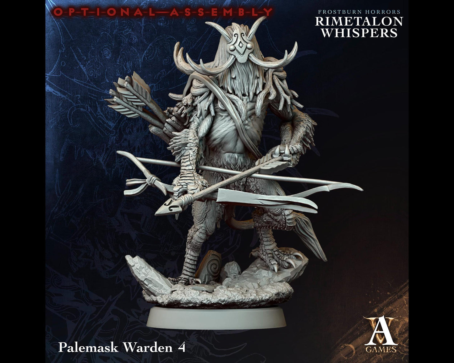 Palemask Warden 4 - Rimetalon Whispers - Highly Detailed Resin 8k 3D Printed Miniature