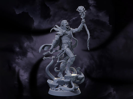 Zaelran, Night-Tongue - Drow Warlock - Nightmares of the Far Realm - Highly Detailed Resin 8k 3D Printed Miniature