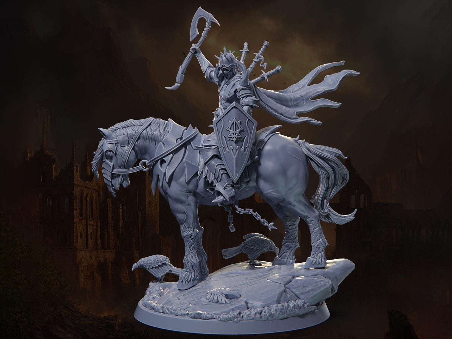 War, Red Horseman - Riders of Ruin - Highly Detailed Resin 8k 3D Printed Miniature