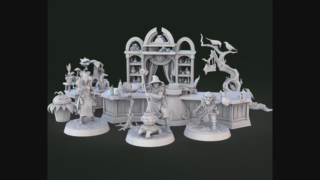 Potion/Poison Vendor Set - High Detail Resin 3D Printed Miniatures and Props