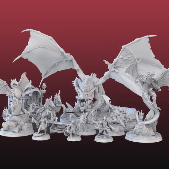 Dragon Hunter Set - High Detail Resin 3D Printed Miniatures and Props