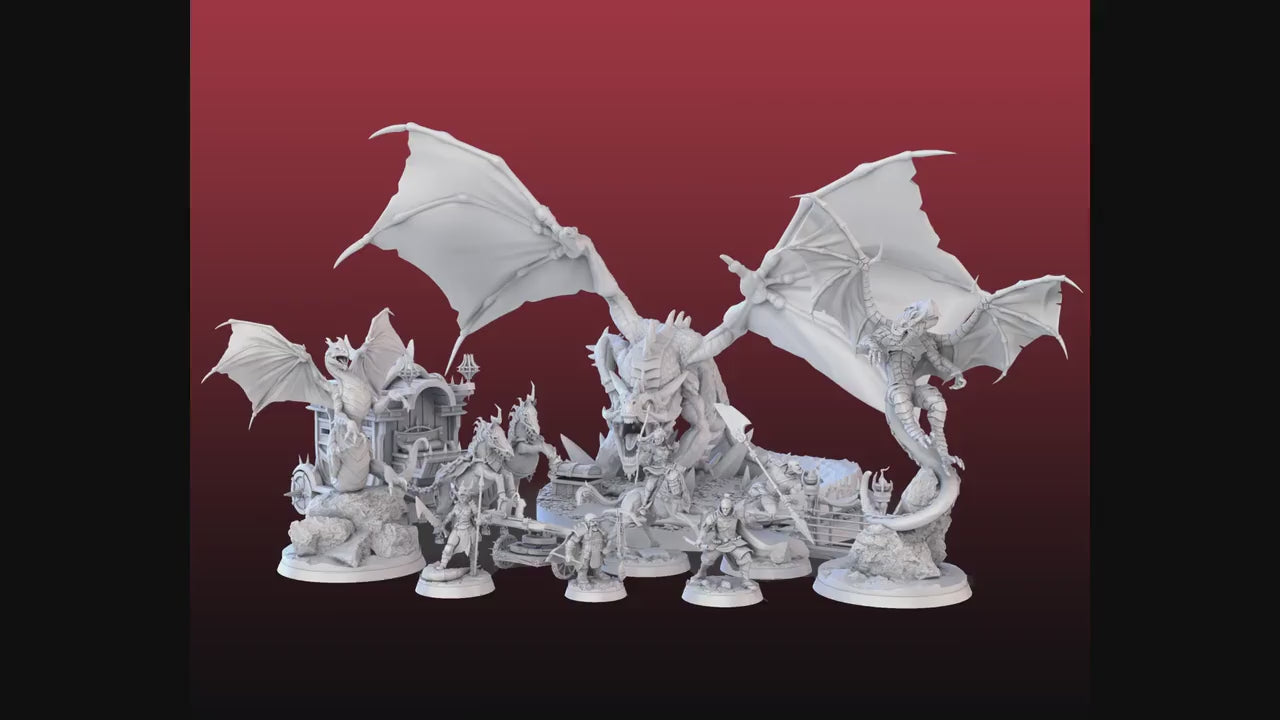 Dragon Hunter Set - High Detail Resin 3D Printed Miniatures and Props