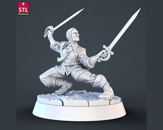 Dueling Pirate - High Detail Resin 3D Printed Miniature