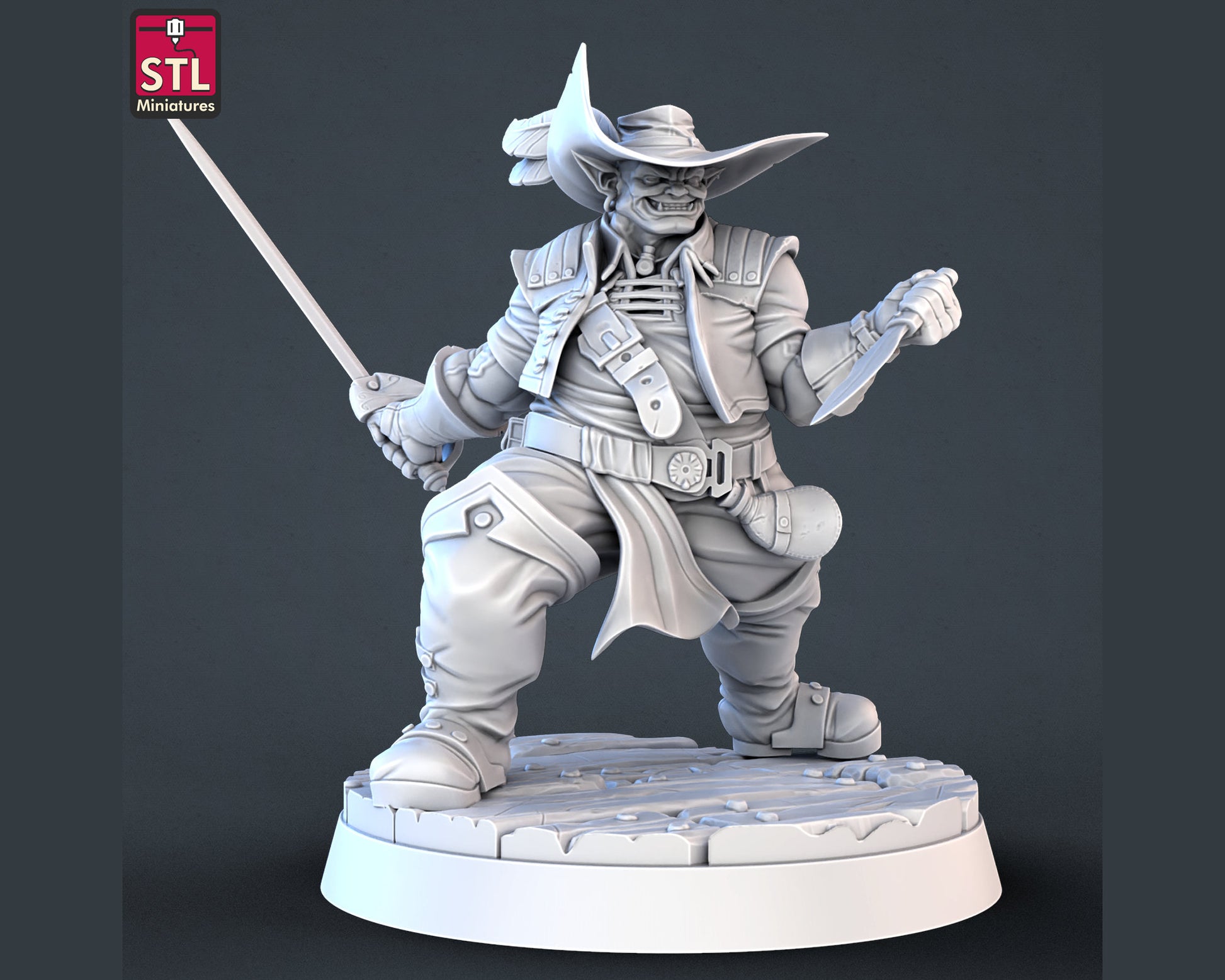 Devious Pirate - High Detail Resin 3D Printed Miniature